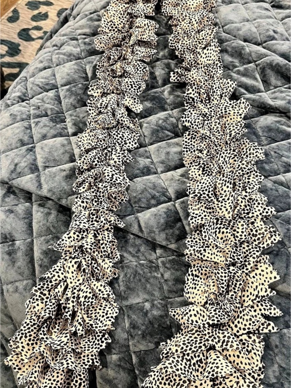 Leopard Print Ruffle Scarf
